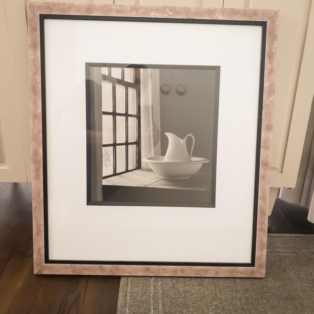 Monte Nagler Water Pitcher & Bowl Art Print 24x27 Silver Framed Photo Paper
